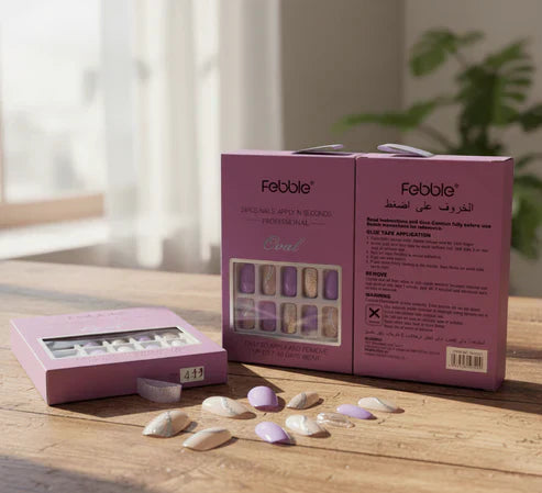 Febble - Lilac Purple Glitter Mix Press-On Nails